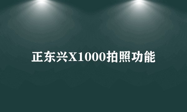 正东兴X1000拍照功能