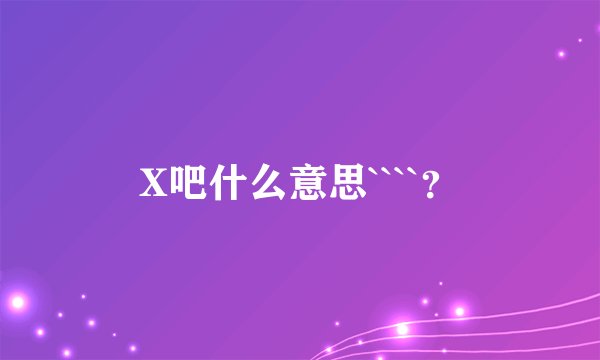 X吧什么意思````？