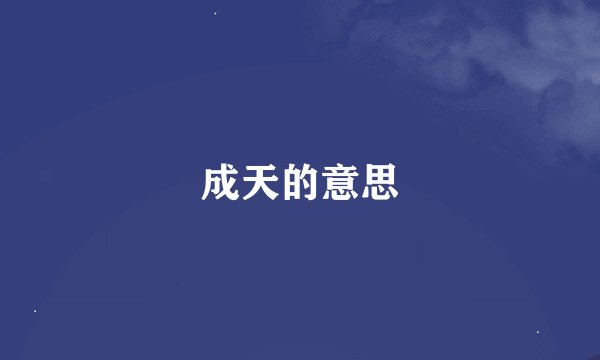 成天的意思