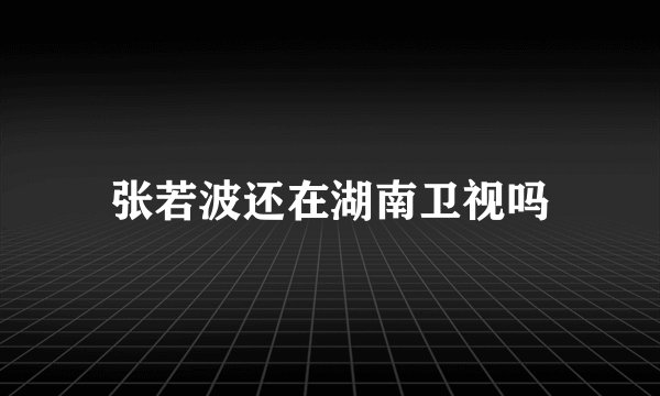 张若波还在湖南卫视吗