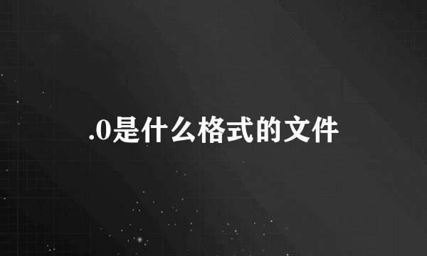 .0是什么格式的文件