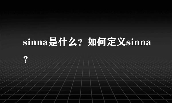 sinna是什么？如何定义sinna？