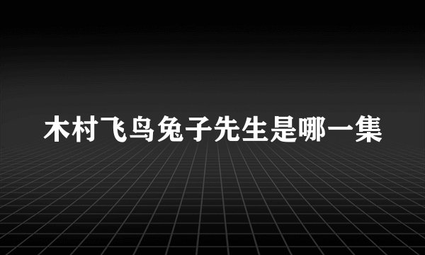木村飞鸟兔子先生是哪一集