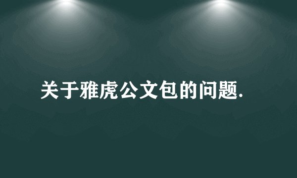 关于雅虎公文包的问题．