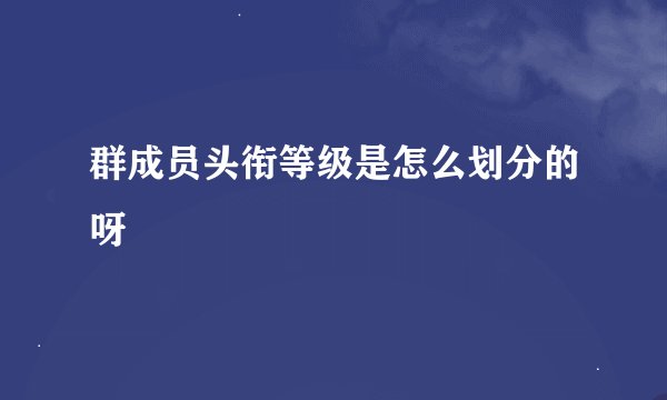 群成员头衔等级是怎么划分的呀