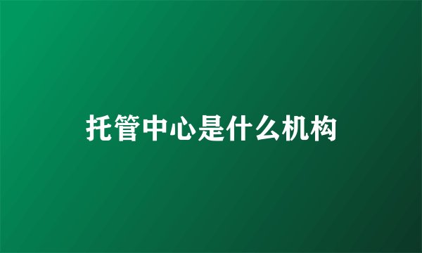 托管中心是什么机构