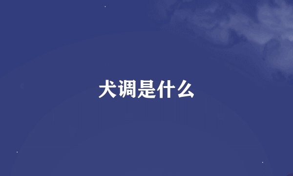 犬调是什么