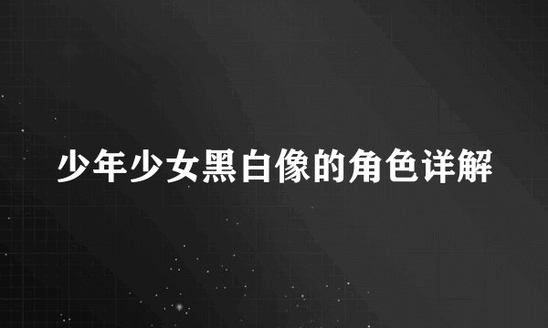 少年少女黑白像的角色详解