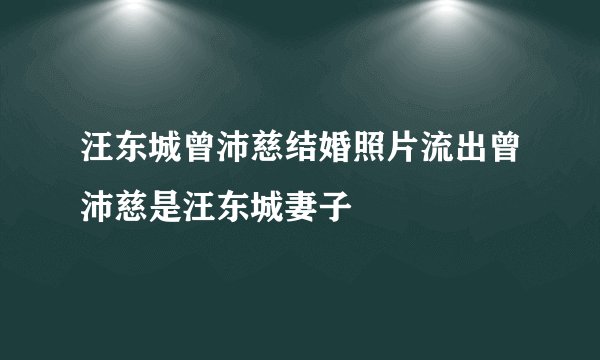汪东城曾沛慈结婚照片流出曾沛慈是汪东城妻子