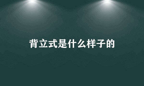 背立式是什么样子的