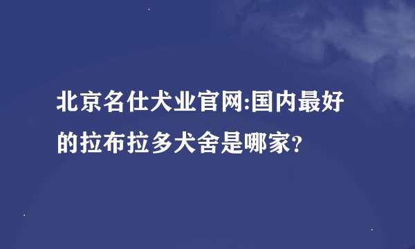北京名仕犬业官网:国内最好的拉布拉多犬舍是哪家？
