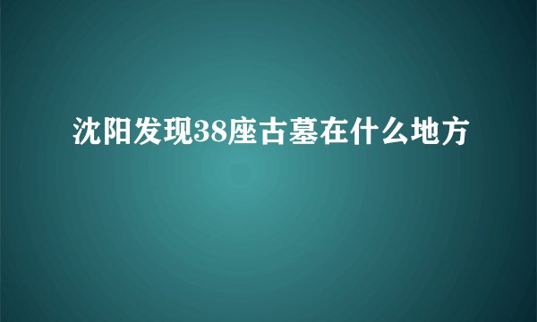 沈阳发现38座古墓在什么地方