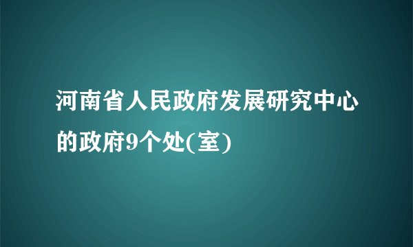 河南省人民政府发展研究中心的政府9个处(室)