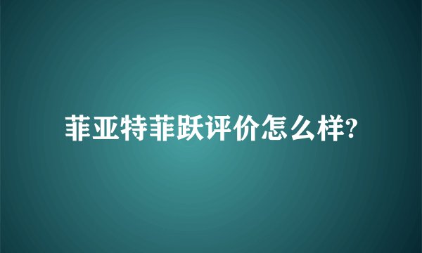 菲亚特菲跃评价怎么样?