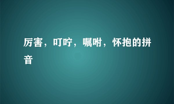 厉害，叮咛，嘱咐，怀抱的拼音