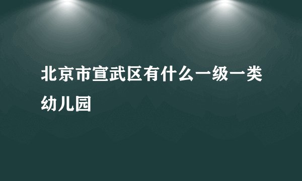 北京市宣武区有什么一级一类幼儿园