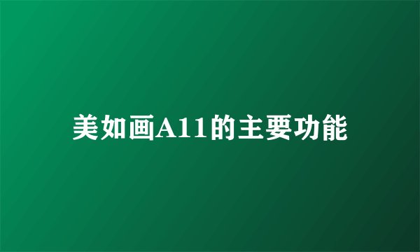 美如画A11的主要功能