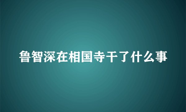 鲁智深在相国寺干了什么事