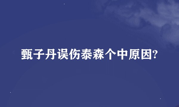 甄子丹误伤泰森个中原因?