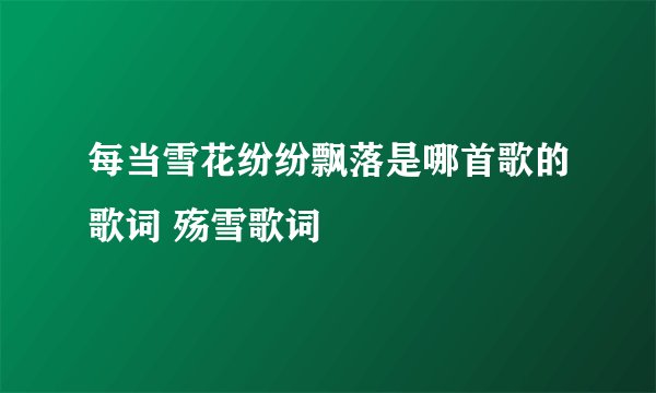每当雪花纷纷飘落是哪首歌的歌词 殇雪歌词