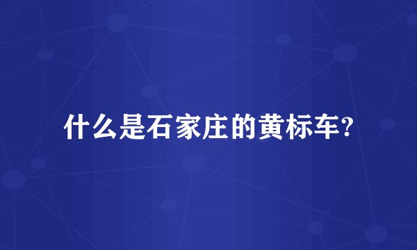 什么是石家庄的黄标车?