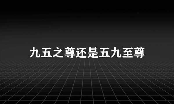 九五之尊还是五九至尊