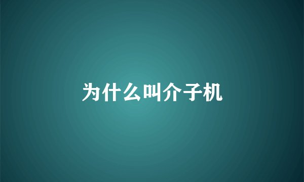 为什么叫介子机