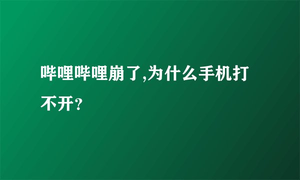哔哩哔哩崩了,为什么手机打不开？