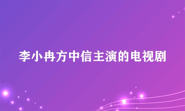 李小冉方中信主演的电视剧