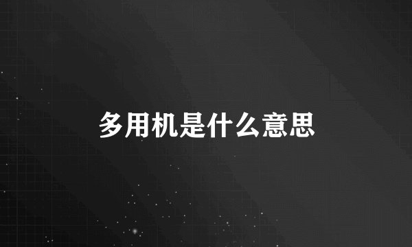 多用机是什么意思