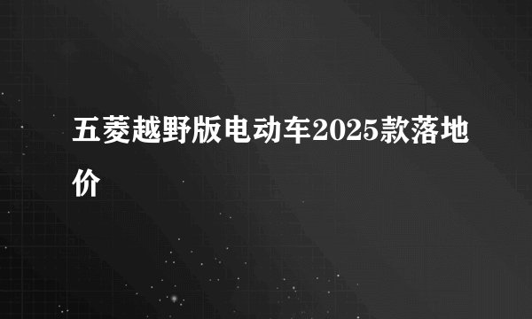 五菱越野版电动车2025款落地价