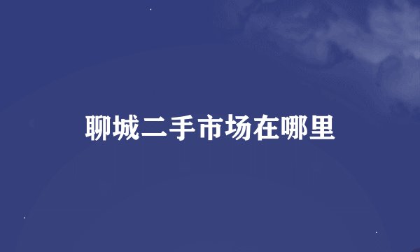 聊城二手市场在哪里