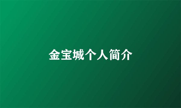 金宝城个人简介