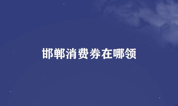 邯郸消费券在哪领
