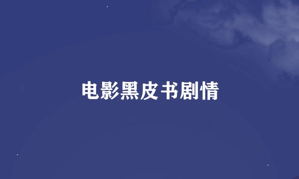 电影黑皮书剧情