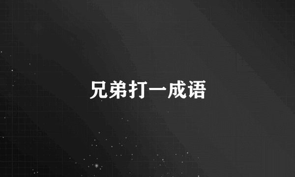 兄弟打一成语