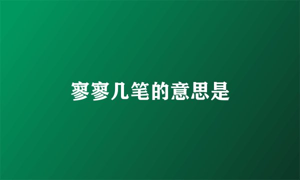 寥寥几笔的意思是