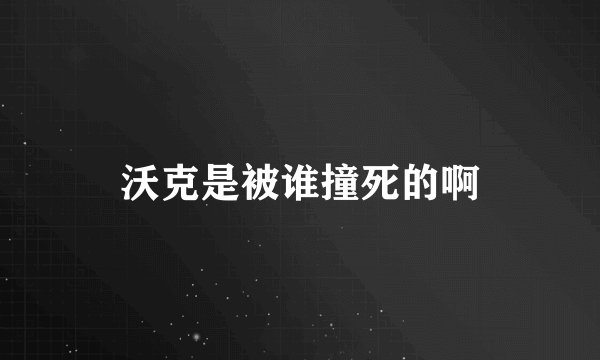 沃克是被谁撞死的啊