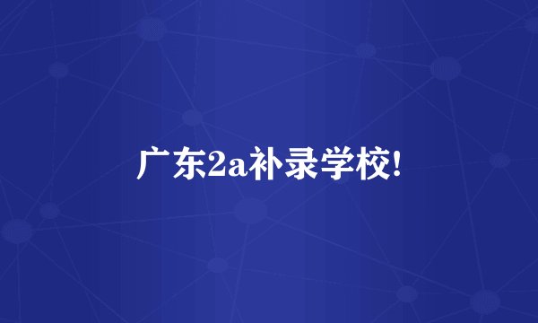 广东2a补录学校!