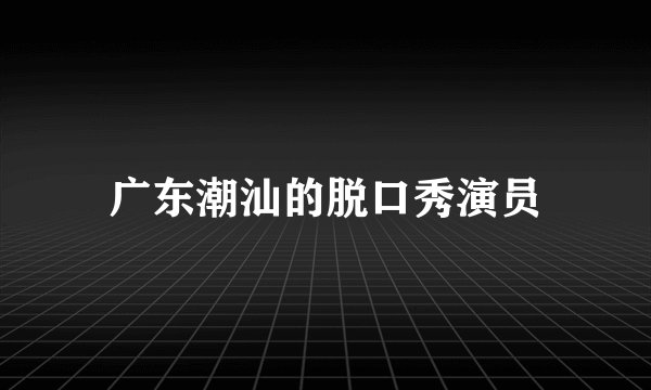 广东潮汕的脱口秀演员
