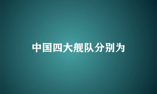 中国四大舰队分别为