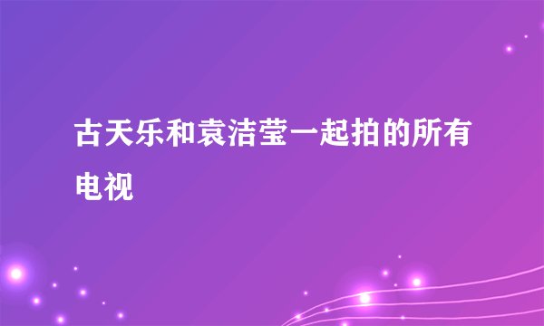 古天乐和袁洁莹一起拍的所有电视