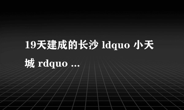 19天建成的长沙 ldquo 小天城 rdquo 真的能扛9级地震吗?