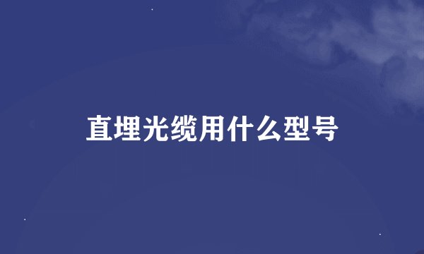 直埋光缆用什么型号
