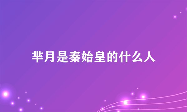芈月是秦始皇的什么人