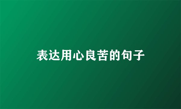 表达用心良苦的句子