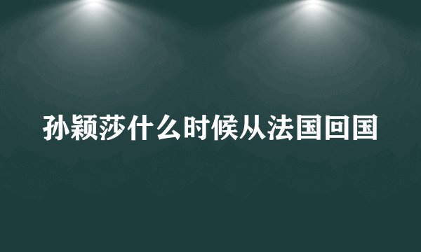 孙颖莎什么时候从法国回国