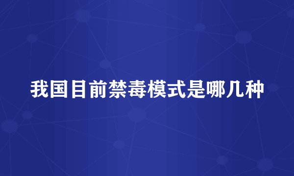 我国目前禁毒模式是哪几种