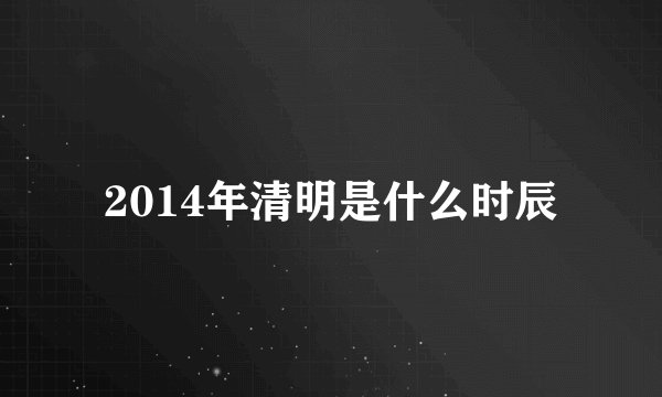 2014年清明是什么时辰
