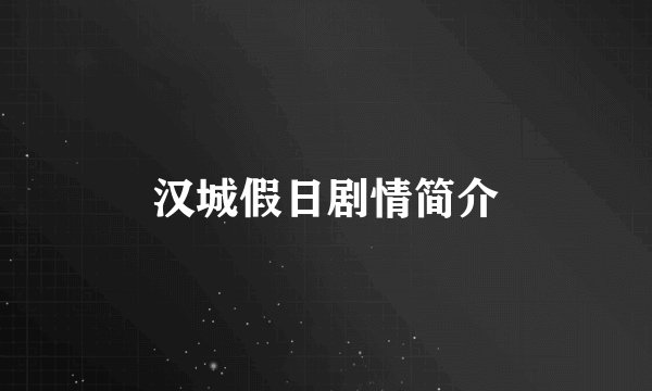 汉城假日剧情简介